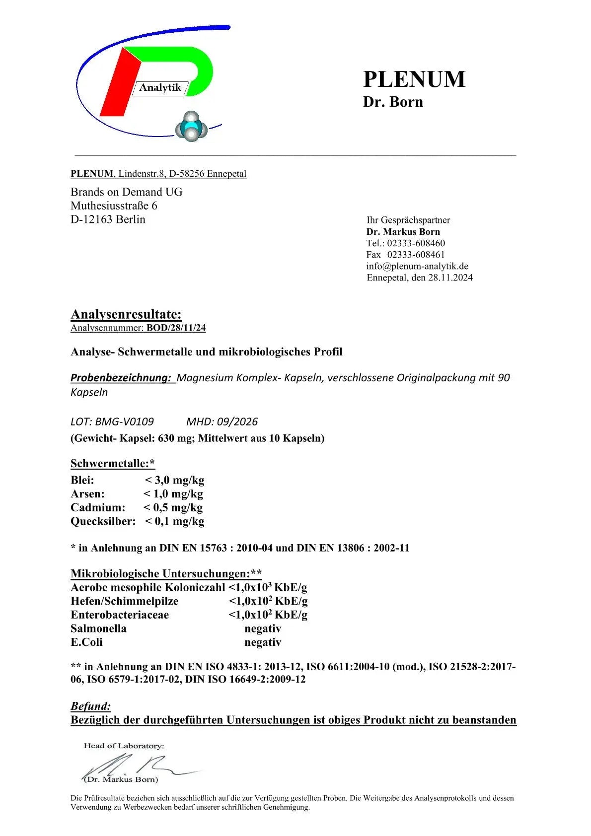 Magnesium Komplex + Vitamin B6 - 90 Kapseln - Defined Body Essentials