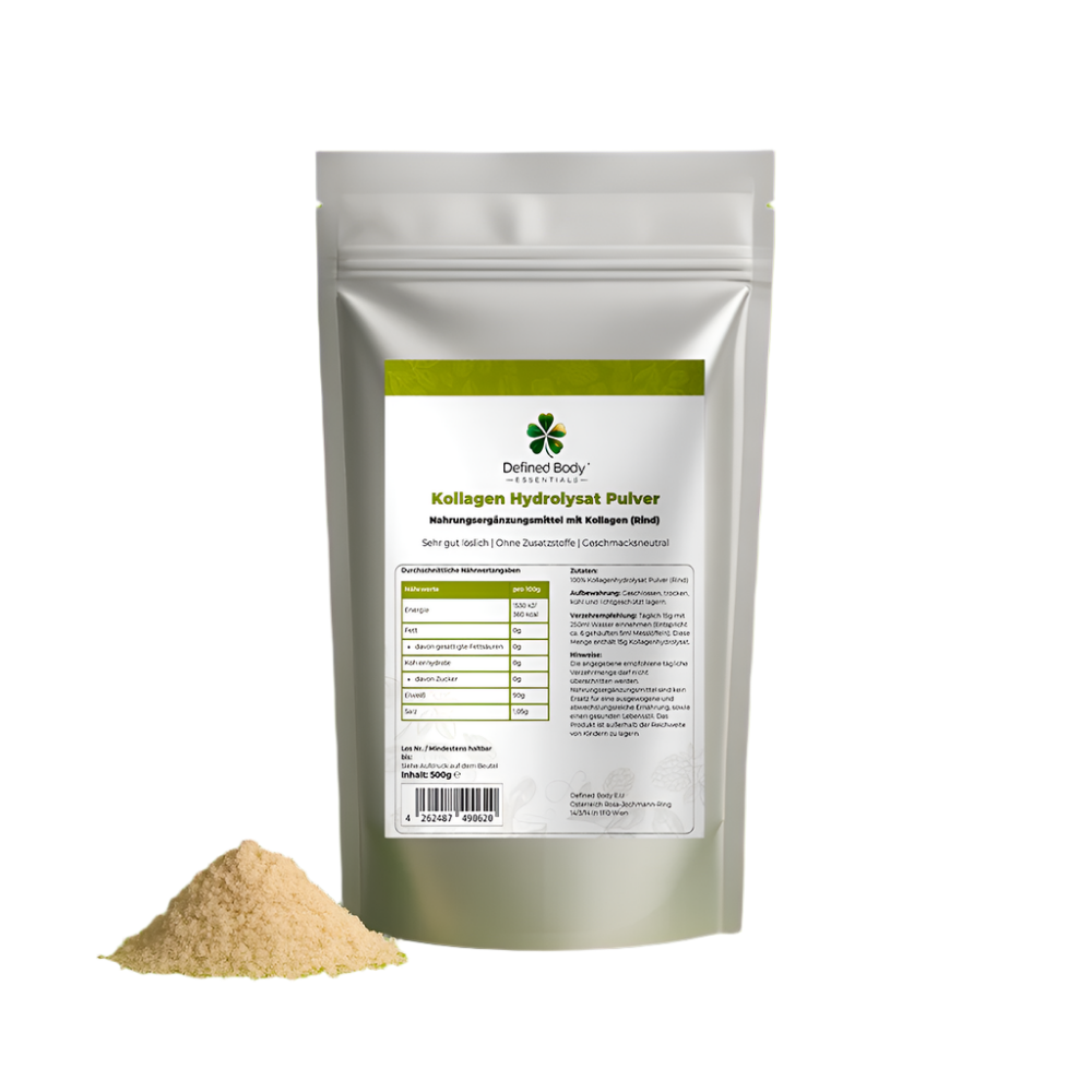 Kollagen Hydrolysat Pulver - 500g Doypack - Defined Body Essentials